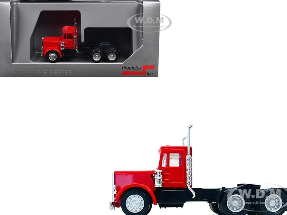 Peterbilt Short Day Cab Red 1/87 (HO) Plastic Model Car by Promotex