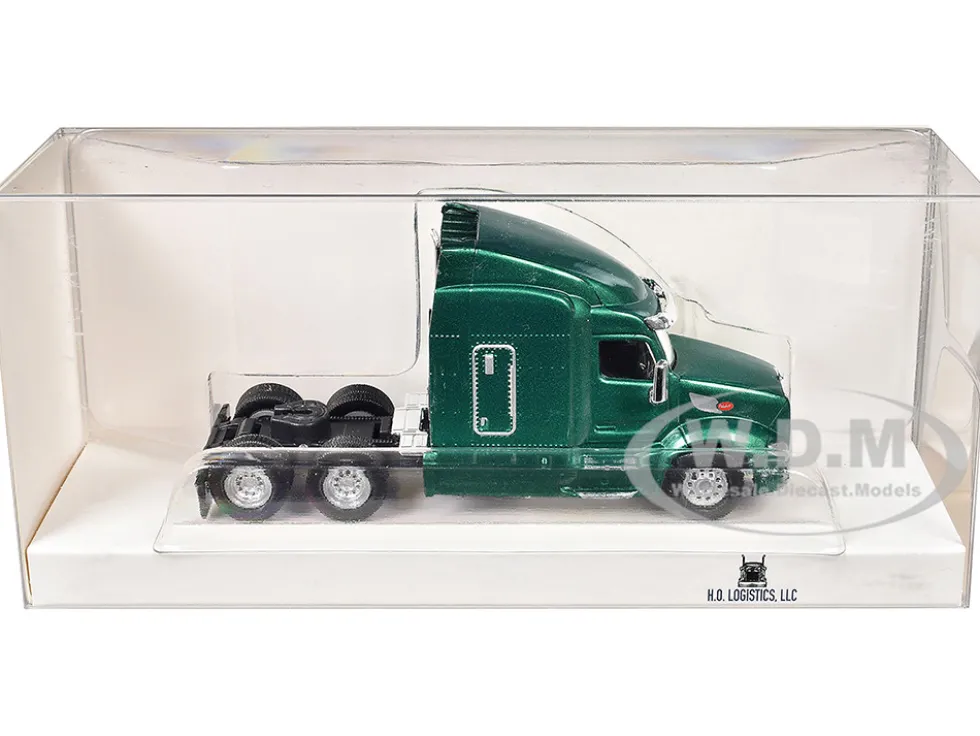 Peterbilt 579 Sleeper Cab Green Metallic 1/87 (HO) Plastic Model Car by HO Logistics