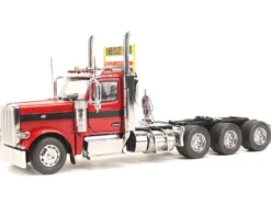 Peterbilt 589 Tridem-Axle Truck Tractor with Day Cab Legendary Red "Transport Series" 1/32 Diecast Model by Diecast Masters
