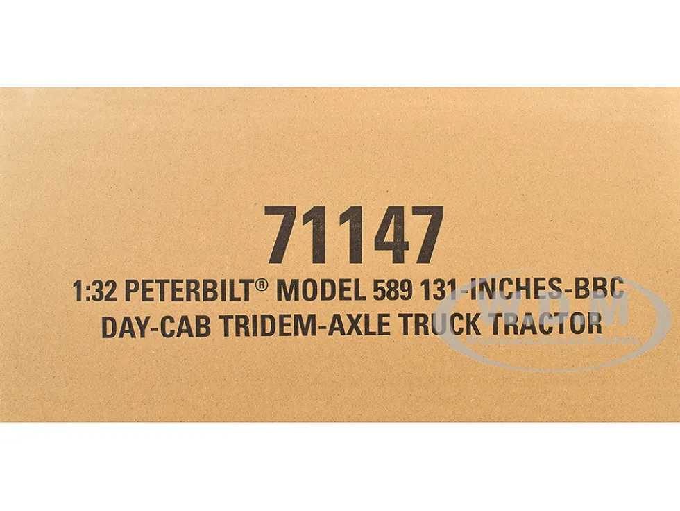 Peterbilt 589 Tridem-Axle Truck Tractor with Day Cab Legendary Red "Transport Series" 1/32 Diecast Model by Diecast Masters