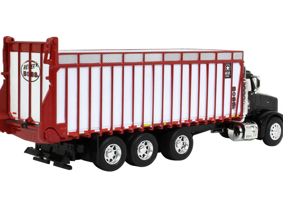 Peterbilt Truck Black Meyer Manufacturing 8126RT Boss Forage Box 1/64 Diecast Model SpecCast MEY003
