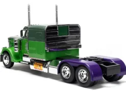 1992 Peterbilt 379 Truck Tractor Green Two Tone and Purple The Incredible Hulk Marvel Avengers Series Diecast Model Jada 35179