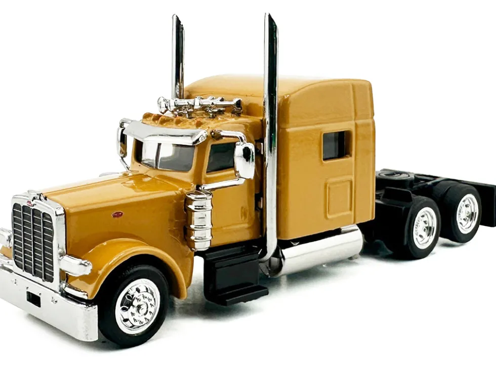 Peterbilt 389 Truck Tractor with Sleeper Cab Yellow 1/87 (HO) Plastic Model Car by HO Logistics