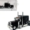 Peterbilt 389 Truck Tractor with Sleeper Cab Black 1/87 (HO) Plastic Model Car by HO Logistics