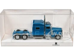 Peterbilt 389 Truck Tractor with Sleeper Cab Blue Metallic 1/87 (HO) Plastic Model Car by HO Logistics