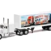 Peterbilt 379 Truck White with Dry Van Trailer "Truckers Rule America" "Long Haul Truckers" Series 1/32 Diecast Model by New Ray