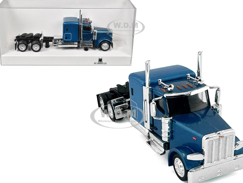 Peterbilt 589 Truck with 72 Inch Sleeper Blue Metallic 1/87 (HO) Plastic Model Car by HO Logistics