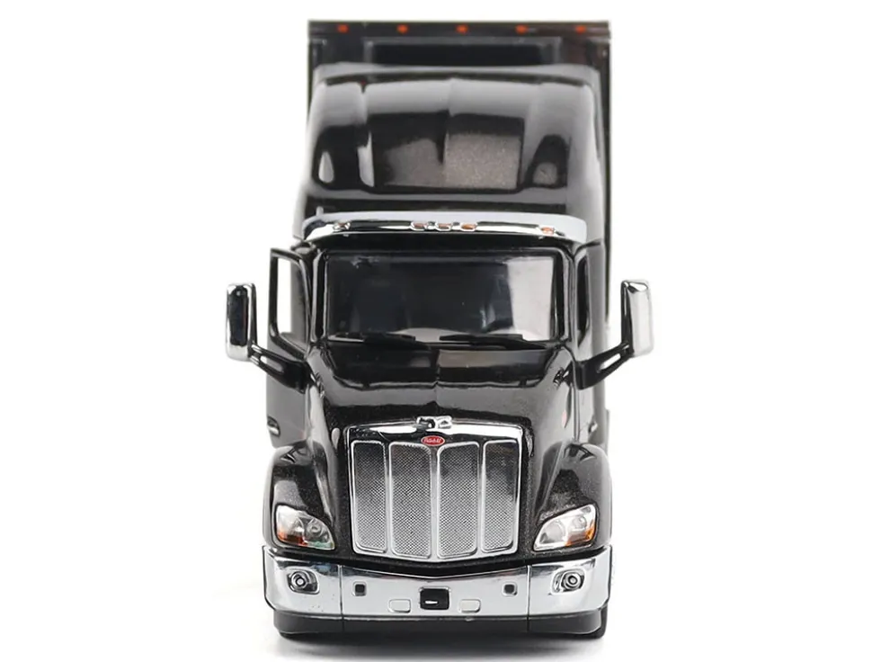 Peterbilt 579 UltraLoft Truck Tractor Black Metallic with "CAT Caterpillar" Mural Trailer "Transport Series" 1/50 Diecast Model by Diecast Masters