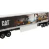 Peterbilt 579 UltraLoft Truck Tractor Red CAT Caterpillar Mural Dry Van Trailer Transport Series 1/50 Diecast Model Diecast Masters 85665