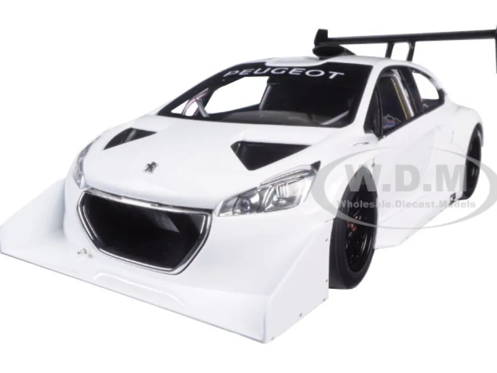 2013 Peugeot 208 T16 Pikes Peak Race Car Plain White Version 1/18 Model Car Autoart 81355