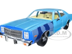 1977 Plymouth Fury Unrestored Turquoise Metallic Sergeant Rick Hunter's Hunter 1984-1991 TV Series Hollywood Series 1/24 Diecast Model Car Greenlight 84152