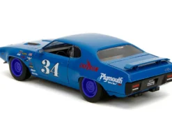 1972 Plymouth GTX #34 Blue with Graphics "Bigtime Muscle" Series 1/24 Diecast Model Car by Jada
