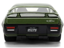 1972 Plymouth GTX Green Metallic with Matt Black Hood and Gold Stripes