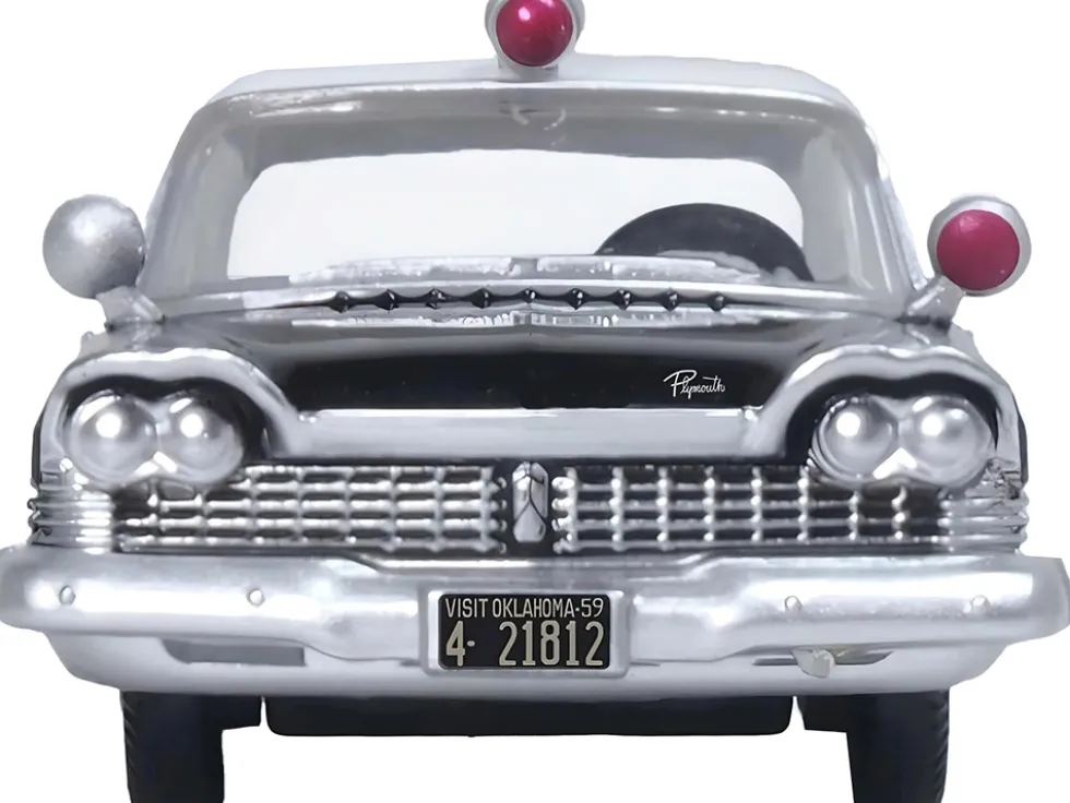 1959 Plymouth Savoy Black and White Oklahoma Highway Patrol 1/87 (HO) Scale Diecast Model Car Oxford Diecast 87PS59001