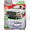 1989 Plymouth Voyager Turbo Van Bright White with Red Stripes and Interior "Mighty Minivans" Series 1/64 Diecast Model Car by Auto World