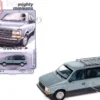 1987 Plymouth Voyager Van Ice Blue Metallic and Twilight Blue Metallic 2-Tone with Blue Interior "Mighty Minivans" Series 1/64 Diecast Model Car by Auto World