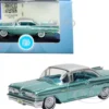 1959 Pontiac Bonneville Coupe Seaspray Green Silver Top 1/87 HO Scale Diecast Model Car Oxford Diecast 87PB59003
