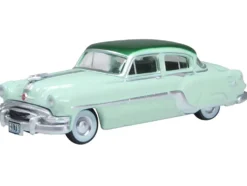 1954 Pontiac Chieftain 4 Door Shannon Green with Brookmere Green Top 1/87 (HO) Scale Diecast Model Car by Oxford Diecast