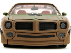 1972 Pontiac Firebird #9 Green Camouflage Flames with Graphics and Red Interior "Bigtime Muscle" Series 1/24 Diecast Model Car by Jada