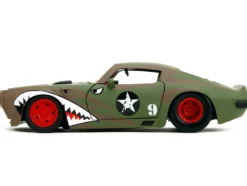 1972 Pontiac Firebird #9 Green Camouflage Flames with Graphics and Red Interior 