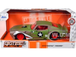 1972 Pontiac Firebird #9 Green Camouflage Flames with Graphics and Red Interior 
