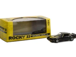1979 Pontiac Firebird T/A Trans Am Black with Hood Phoenix Rocky II 1979 Movie 1/43 Diecast Model Car Greenlight 86616