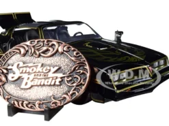1977 Pontiac Firebird Trans Am Black Replica Buckle Smokey and the Bandit 1977 Movie Hollywood Rides Series 1/24 Diecast Model Car Jada 30998