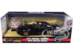 1977 Pontiac Firebird Trans Am Black Replica Buckle Smokey and the Bandit 1977 Movie Hollywood Rides Series 1/24 Diecast Model Car Jada 30998