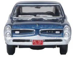 1966 Pontiac GTO Fontaine Blue Metallic 1/87 HO Scale Diecast Model Car Oxford Diecast 87PG66001