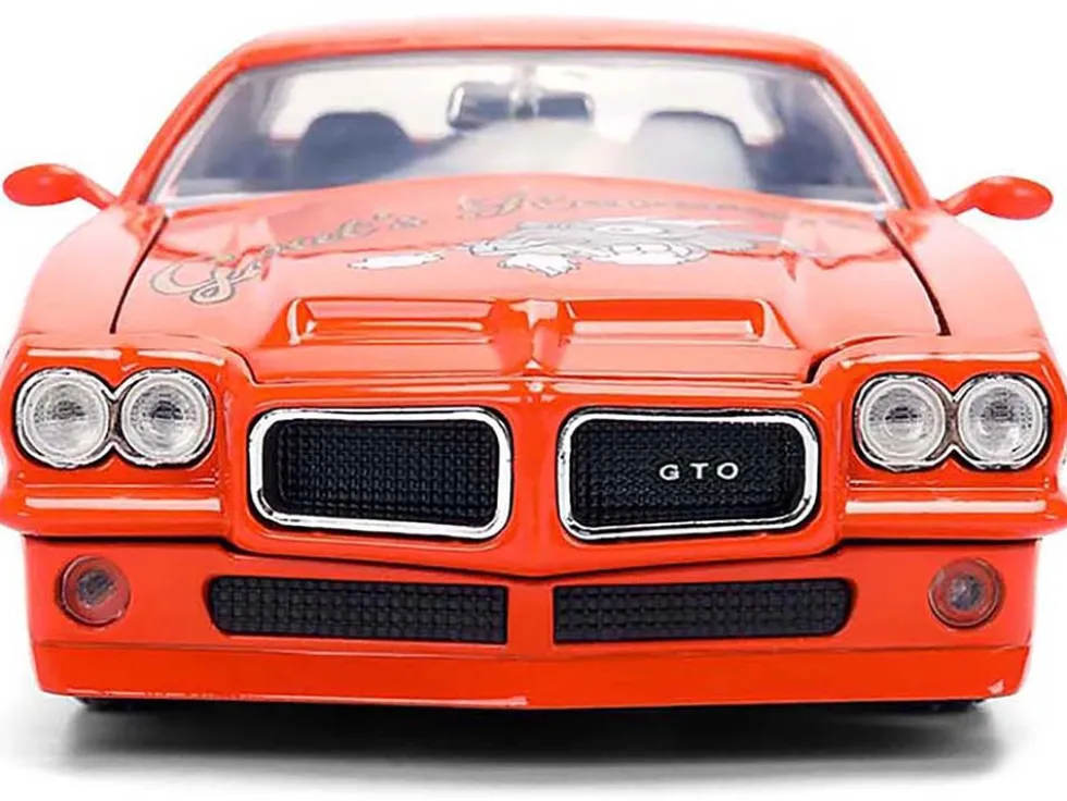 1971 Pontiac GTO "Goat's Revenge" Orange with Graphics "Bigtime Muscle" Series 1/24 Diecast Model Car by Jada