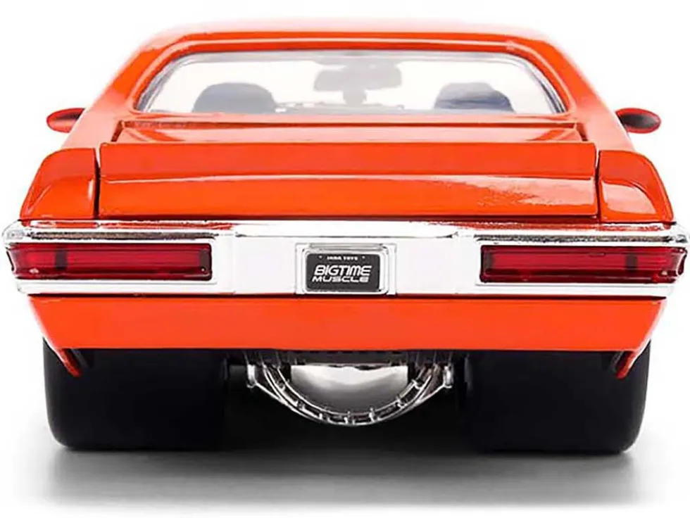 1971 Pontiac GTO "Goat's Revenge" Orange with Graphics "Bigtime Muscle" Series 1/24 Diecast Model Car by Jada