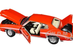 1972 Pontiac GTO LeMans Sundance Orange Metallic with GTO Stripes Limited Edition to 342 pieces Worldwide 1/18 Diecast Model Car by ACME