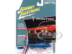 1974 Pontiac GTO Regatta Blue Metallic with White Interior "Muscle Cars USA" Series 1/64 Diecast Model Car by Johnny Lightning