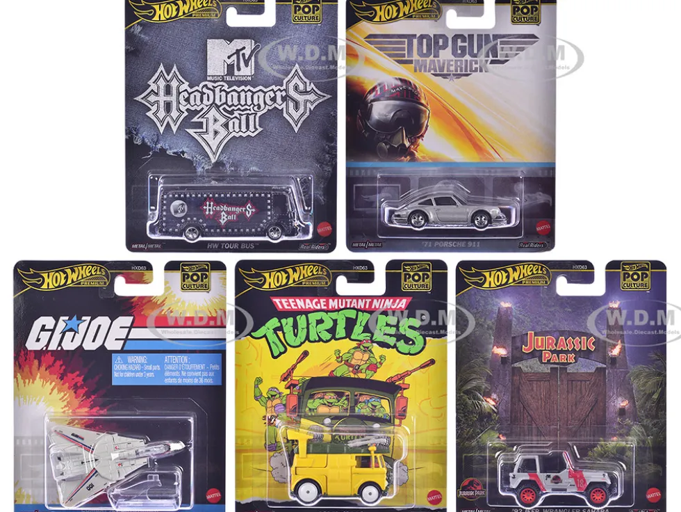 Pop Culture 2025 5 piece Set K "Premium Series" Diecast Model Cars by Hot Wheels