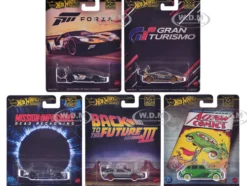 Pop Culture 2025 5 piece Set L "Premium Series" Diecast Model Cars by Hot Wheels