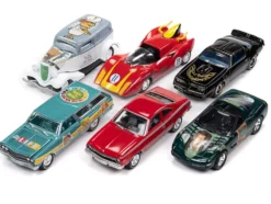 Pop Culture 2022 Set 6 Cars Release 4 1/64 Diecast Model Cars Johnny Lightning JLPC009