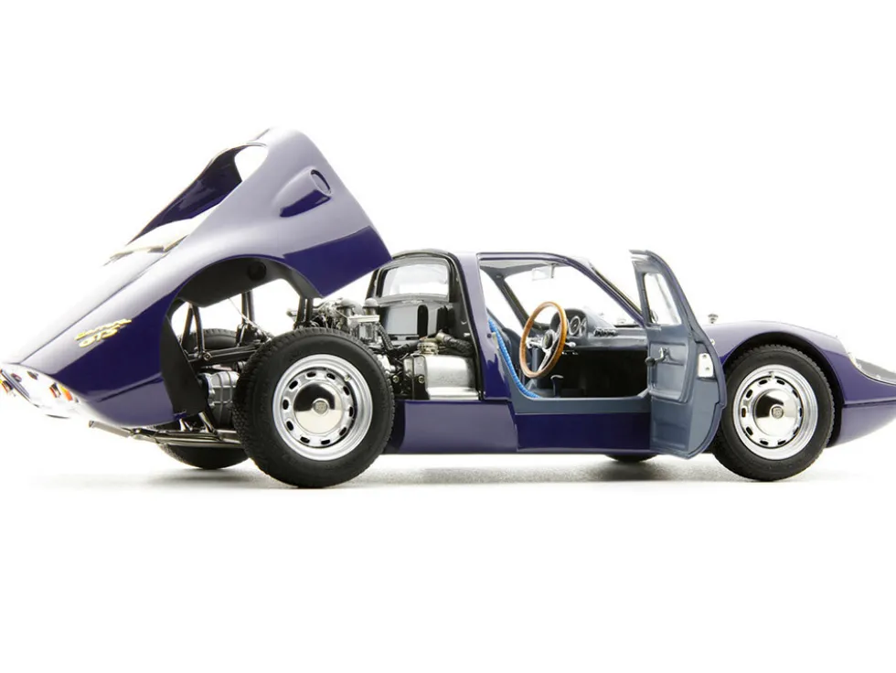 Porsche 904 Carrera GTS Dark Blue with White Stripe "Bonhams Scottsdale Auction 2017" Limited Edition to 1000 pieces Worldwide 1/18 Diecast Model Car by CMC