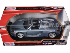 Porsche Carrera GT Silver with Black Interior 1/18 Diecast Model Car Motormax 73163