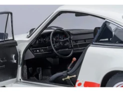Porsche 911 Carrera 2.7 RS Grand Prix White with Red Stripes and Wheels 1/18 Model Car by Autoart