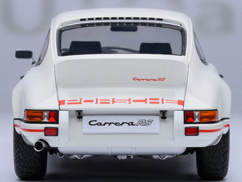 Porsche 911 Carrera 2.7 RS Grand Prix White with Red Stripes and Wheels 1/18 Model Car by Autoart