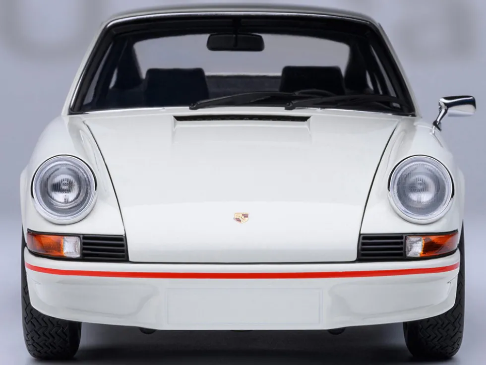 Porsche 911 Carrera 2.7 RS Grand Prix White with Red Stripes and Wheels 1/18 Model Car by Autoart