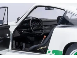 Porsche 911 Carrera 2.7 RS Grand Prix White with Green Stripes and Wheels 1/18 Model Car by Autoart