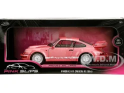 Porsche 911 Carrera RS (964) Pink Metallic with White Stripes 