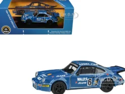 1975 Porsche 911 Carrera RSR 3.0 #6 "Kremer Racing - Wallys Jeans" Blue 1/64 Diecast Model Car by Paragon Models