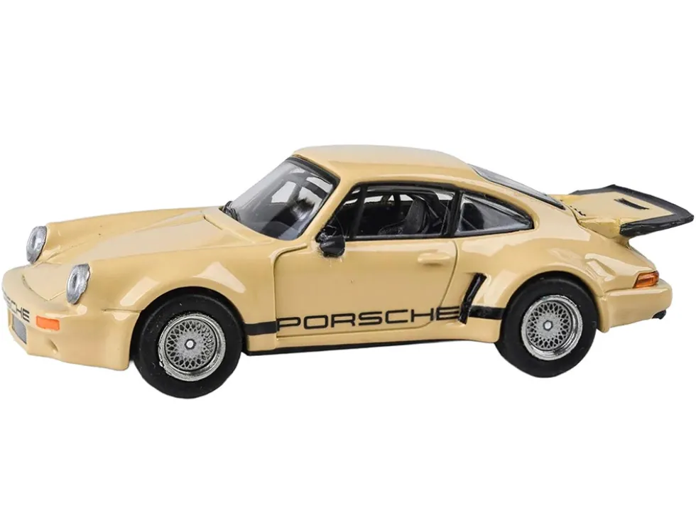 Porsche 911 Carrera RSR 3.0 Sahara Beige with Black Stripes 1/64 Diecast Model Car by Paragon Models