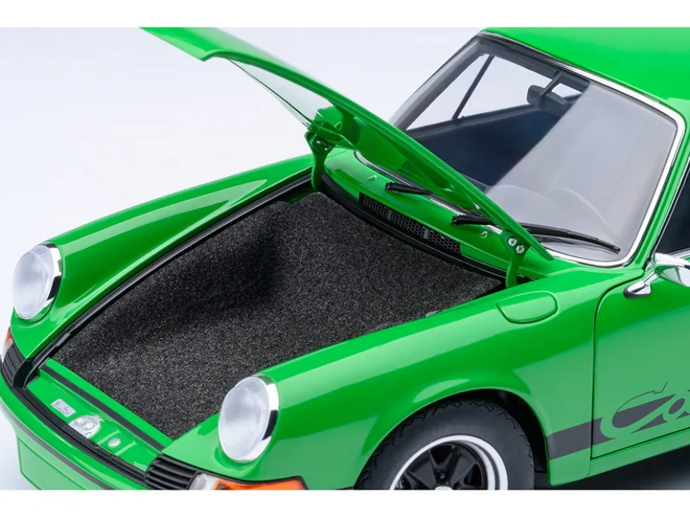 Porsche 911 Carrera 2.7 RS Viper Green with Black Stripes and Wheels 1/18 Model Car by Autoart