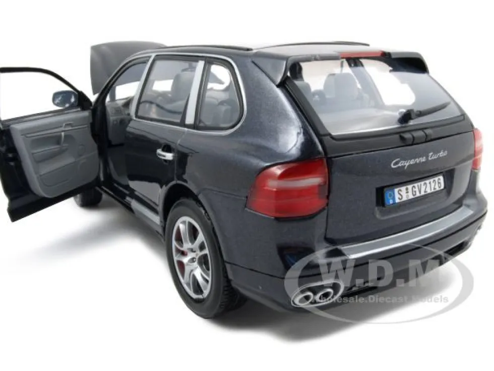 2008 Porsche Cayenne Turbo Metallic Black 1/18 Diecast Model Car Motormax 73179