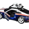 Porsche 911 Dakar #953 "Roughroads Porsche" Blue and White with Stripes and Roof Rack "Race" Series 1/24 Diecast Model Car by Bburago