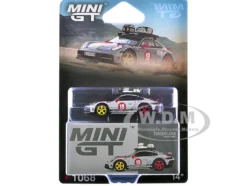 Porsche 911 Dakar #19 "Uncle Rally" Gray with Graphics and Roof Rack Limited Edition 1/64 Diecast Model Car by Mini GT