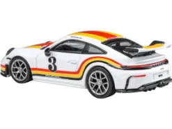 2025 Porsche 911 GT3 (992.2) #3 "Andial Livery" White with Stripes 1/64 Diecast Model Car by Paragon Models